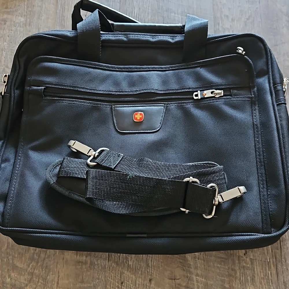 SWISS WIN EXPANDABLE MUTI POCKET COMPUTER BAG WITH SHOULDER STRAPS